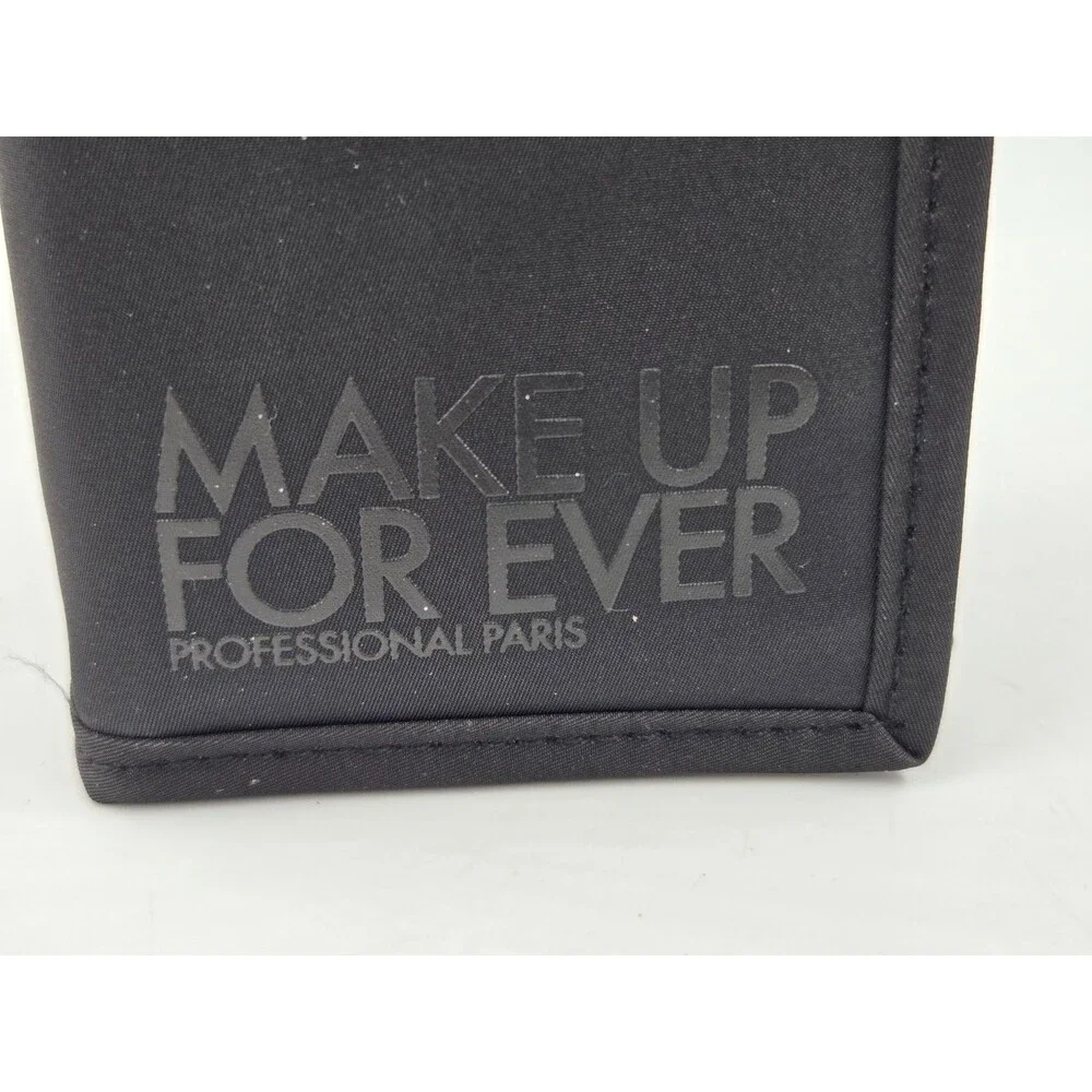 NEW Make Up For Ever Professional Paris Large Black Double Snap & Zip Makeup Bag